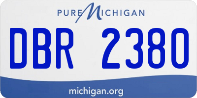 MI license plate DBR2380