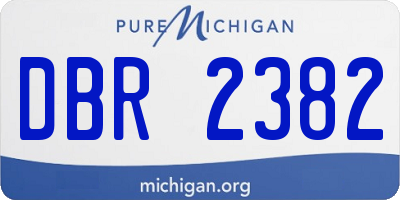 MI license plate DBR2382