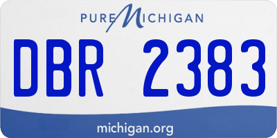 MI license plate DBR2383