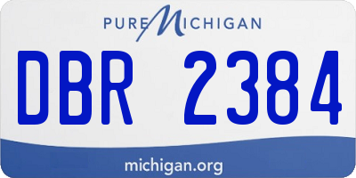 MI license plate DBR2384