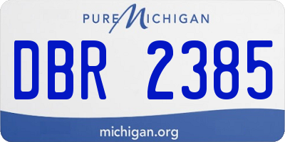 MI license plate DBR2385