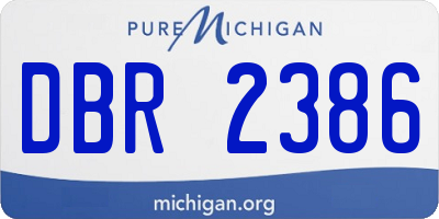 MI license plate DBR2386