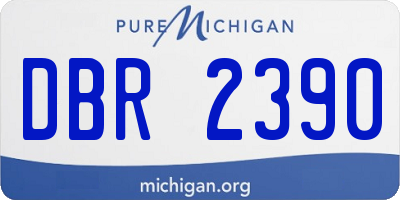 MI license plate DBR2390