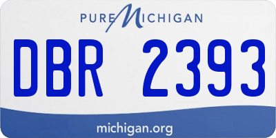 MI license plate DBR2393
