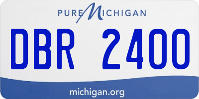 MI license plate DBR2400