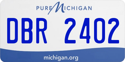 MI license plate DBR2402