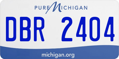 MI license plate DBR2404