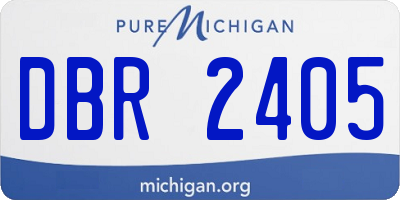 MI license plate DBR2405