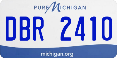 MI license plate DBR2410