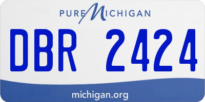 MI license plate DBR2424