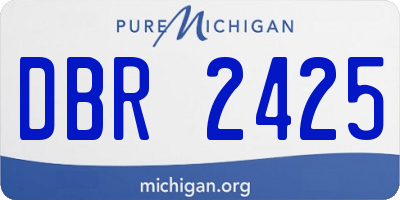MI license plate DBR2425