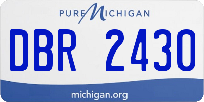 MI license plate DBR2430