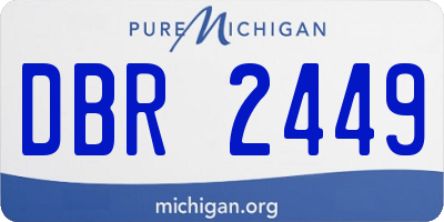 MI license plate DBR2449