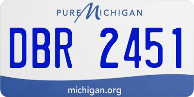 MI license plate DBR2451