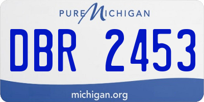 MI license plate DBR2453