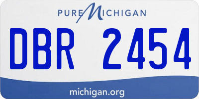 MI license plate DBR2454