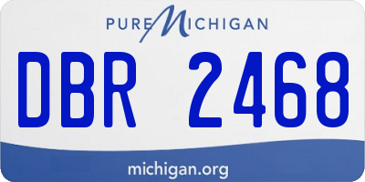 MI license plate DBR2468
