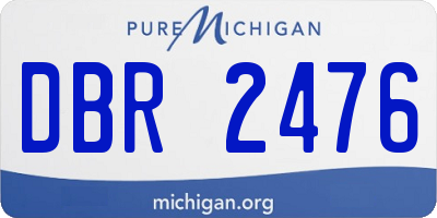 MI license plate DBR2476