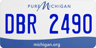 MI license plate DBR2490