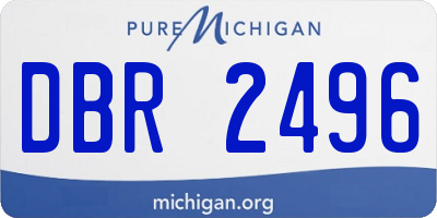 MI license plate DBR2496