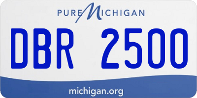 MI license plate DBR2500