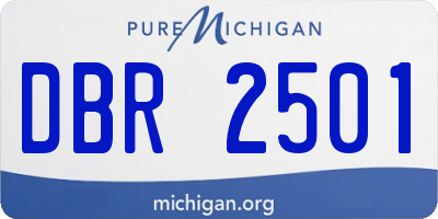 MI license plate DBR2501