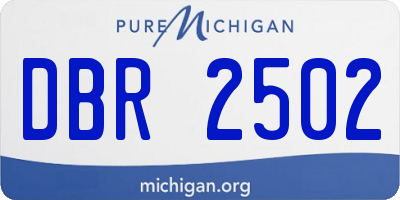MI license plate DBR2502