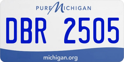 MI license plate DBR2505