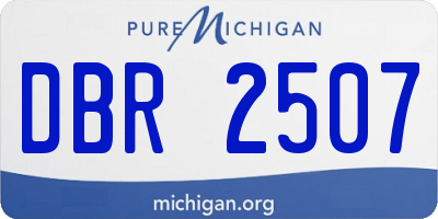 MI license plate DBR2507