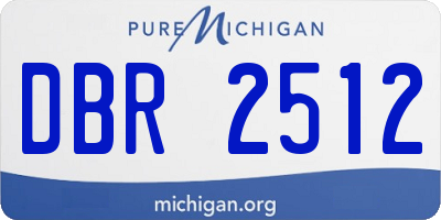 MI license plate DBR2512