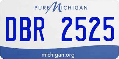 MI license plate DBR2525