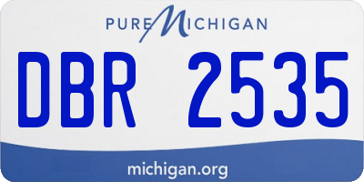 MI license plate DBR2535