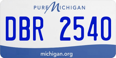 MI license plate DBR2540