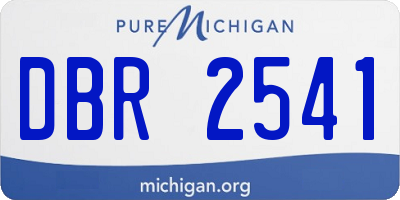 MI license plate DBR2541