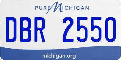 MI license plate DBR2550