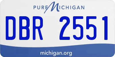 MI license plate DBR2551