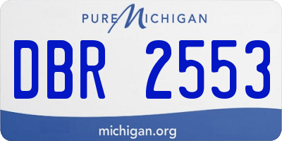 MI license plate DBR2553