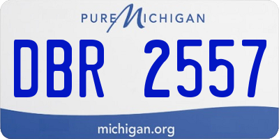 MI license plate DBR2557