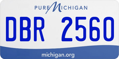 MI license plate DBR2560