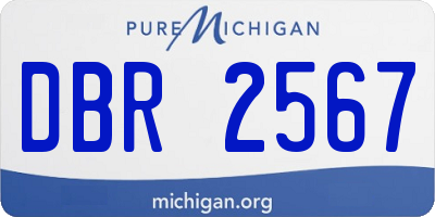 MI license plate DBR2567