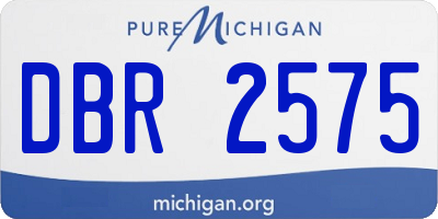MI license plate DBR2575