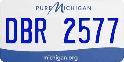 MI license plate DBR2577