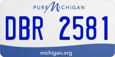 MI license plate DBR2581