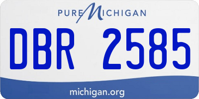 MI license plate DBR2585