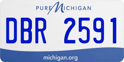 MI license plate DBR2591