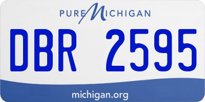 MI license plate DBR2595