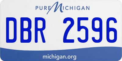 MI license plate DBR2596
