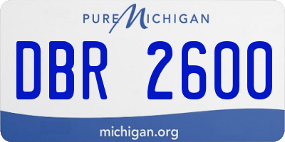 MI license plate DBR2600
