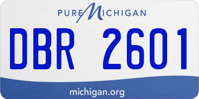 MI license plate DBR2601