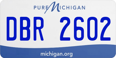 MI license plate DBR2602